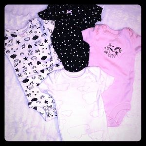 New Carter's Preemie Baby Girls' 4 Pack Bodysuits
